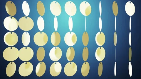Background with shiny gold circles. Glittering sequins wall. VJ Seamless loop. Stock Footage 95975145