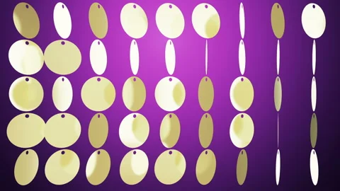 Background with shiny gold circles. Glittering sequins wall. VJ Seamless loop. Stock Footage 95975152