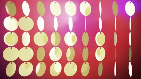 Background with shiny gold circles. Glittering sequins wall. VJ Seamless loop. Stock Footage 95975225