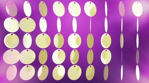 Background with shiny gold circles. Glittering sequins wall. VJ Seamless loop. Stock Footage 95975232