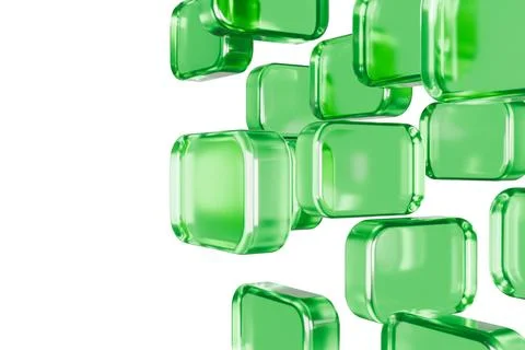Background of shiny green cubes, perfect for technology or clean design concepts Stock Illustration