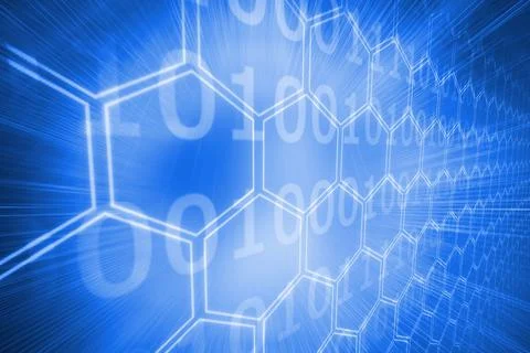 Background with shiny hexagons 写真素材