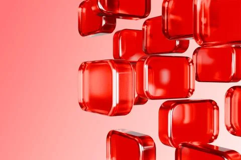 Background of shiny red cubes, perfect for product display or advertisement Stock Illustration