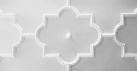 Background showing classical design of textured patterned ceiling with copyspace Stock Photos