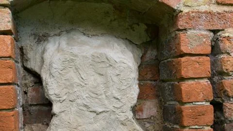 Background showing different textures including fresh cement and brickwork Stock Photos