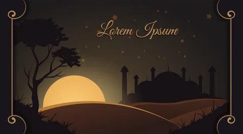 Background silhouette mosque Stock Illustration