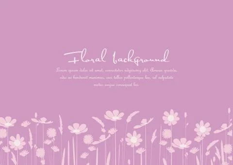 Background from silhouettes of flowers Stock Illustration