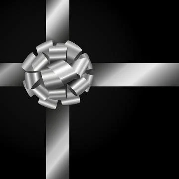 Background with silver bow. Stock Illustration