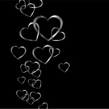 Background with silver hearts Ilustração Stock
