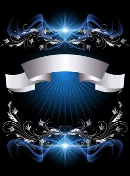 Background with silver ornament Stock Illustration