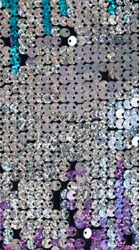 Background, silver sequins material macro, close-up, top view, flatly. Trendy Stock Photos
