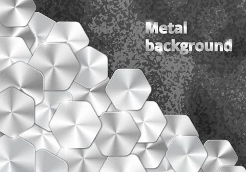 Background with silvery plates Stock Illustration