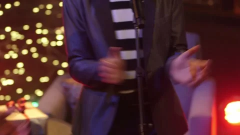 Background singers clapping and dancing in music performance Stock Footage 136340127