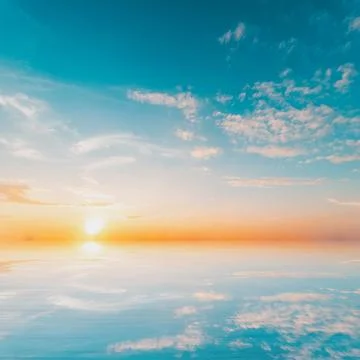 Background sky during sunset and water reflections Stock Photos