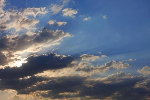 Background of sky with thunderclouds. Stock Photos