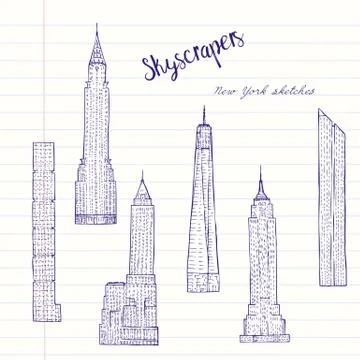 Background with Skyscrapers Stock Illustration
