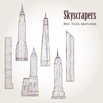 Background with Skyscrapers Stock Illustration