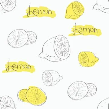 Background from sliced lemons Stock Illustration
