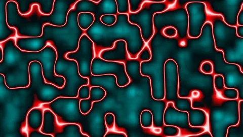 Background with slow motion of mitochondrial filaments in red and green Stock-Footage 71049734