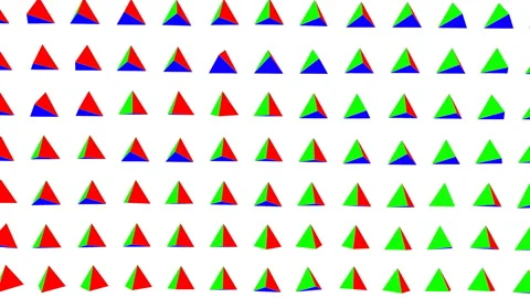 Background of slowly moving triangular tricolor pyramids. abstract animated loop Stock Footage 141232335
