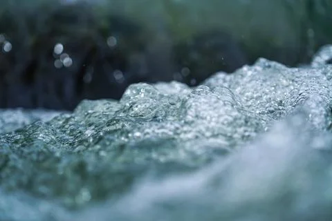 Background of small bubbles water. close up Stock Photos