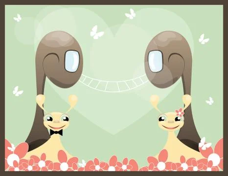 Background with  snail Stock Illustration