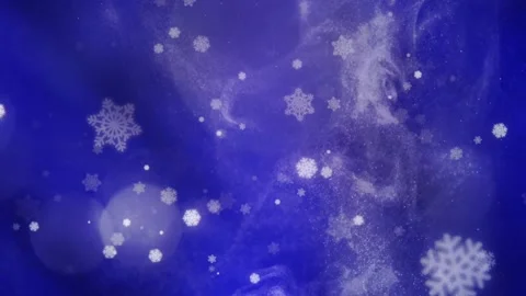 Background Snow on a blue background with flying snowflakes and frost - anima Stock Footage 219641144