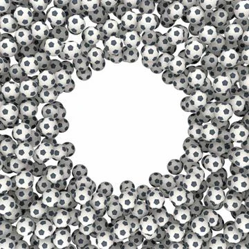 Background of soccer balls 3d rendering Stock Illustration