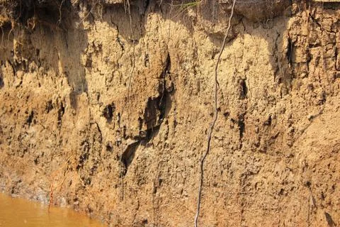 Background soil of a steep cliff Stock Photos