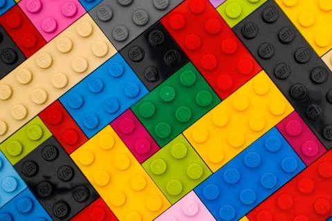 Background of some different colors Lego bricks Stock Photos