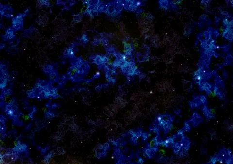 Background - space with cloudscape and bright stars Illustrazione stock