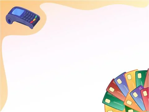 Background with space for text  orange and white - terminal payment and fan o Stock Illustration