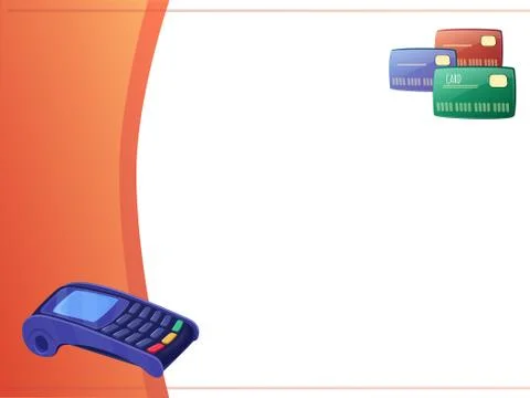 Background with space for text  orange and white - terminal payment and bank  Stock Illustration