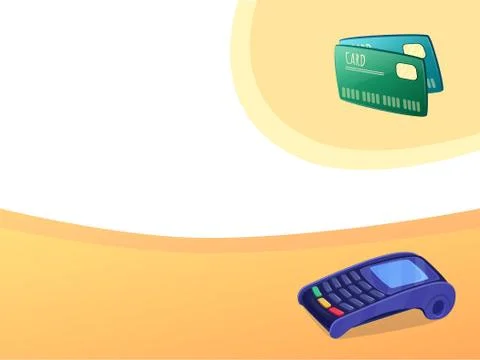 Background with space for text - terminal payment and bank cards Stock Illustration