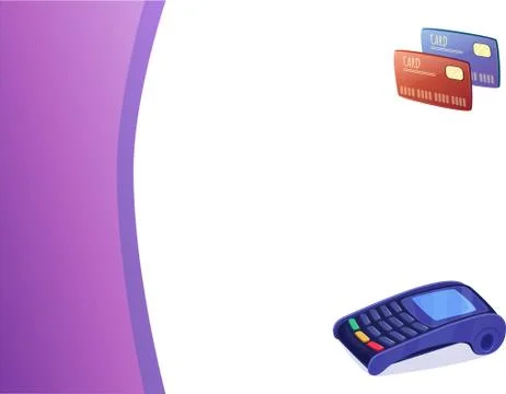 Background with space for text - violet and white - terminal payment and bank Stock Illustration