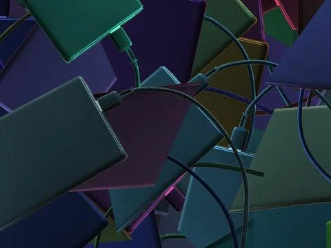 Background with Spare battery for charging mobile phones or powerbank Stock Photos