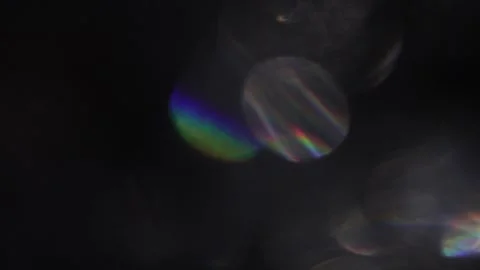 Background of sparkling lights with prism bokeh light overlay moving right Vídeo Stock 318587143