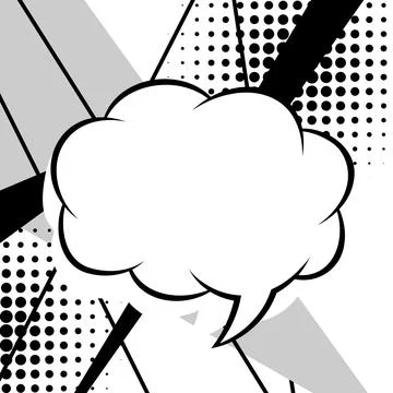 Background with speech bubble. Decorative abstract card in pop art style. Illustrazione stock