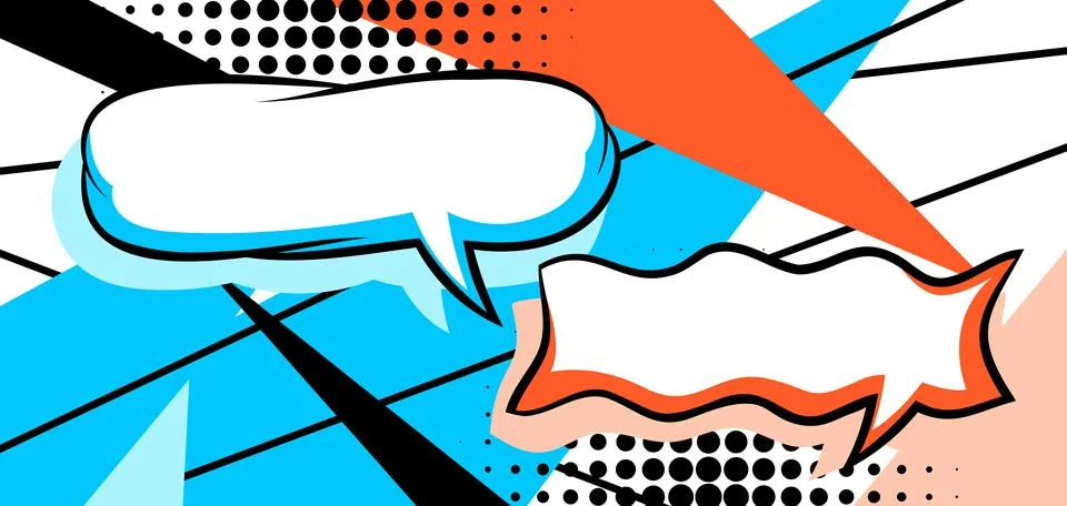 Background with speech bubble. Decorative abstract card in pop art style. Stock Illustration