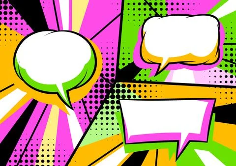 Background with speech bubble. Decorative abstract card in pop art style. Stock Illustration