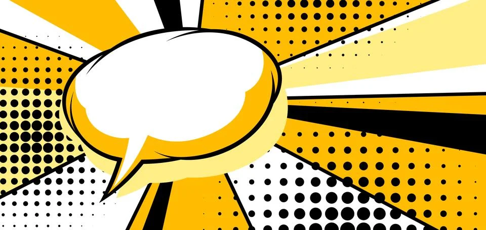 Background with speech bubble. Decorative abstract card in pop art style. Stock Illustration