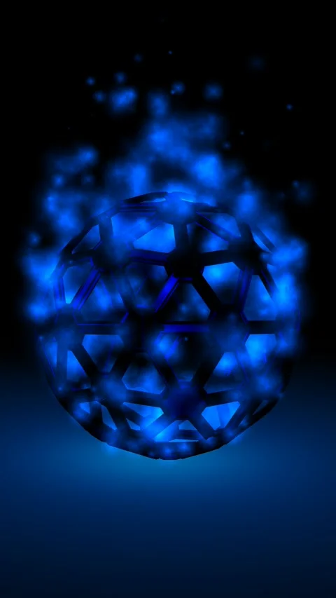 Background with Sphere in Cold Particles, 3D Render, Exclusive, Reflection Stock Footage 268611656
