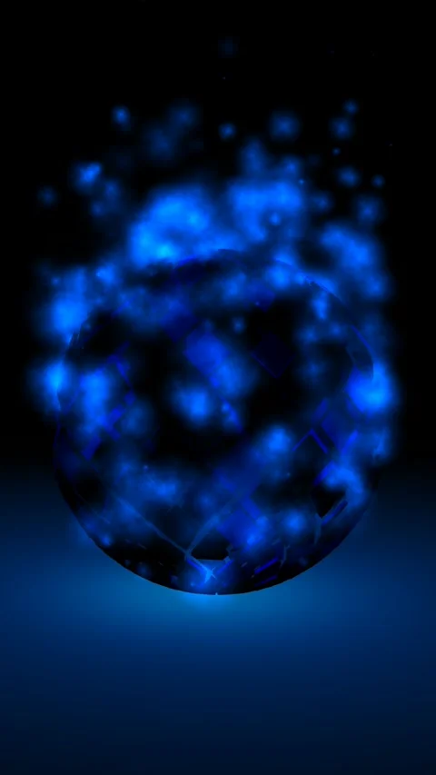 Background with Sphere in Cold Particles, Exclusive, Reflection, 3D Render Stock Footage 268611506