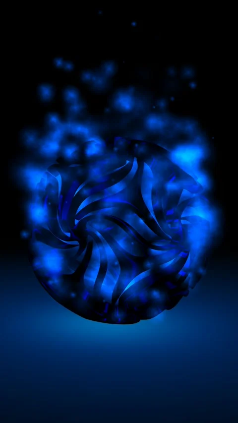 Background with Sphere in Cold Particles, Reflection, 3D Render, Exclusive Stock Footage 268611601