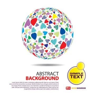 Background of the sphere with the texture of hearts with place f Stock Illustration