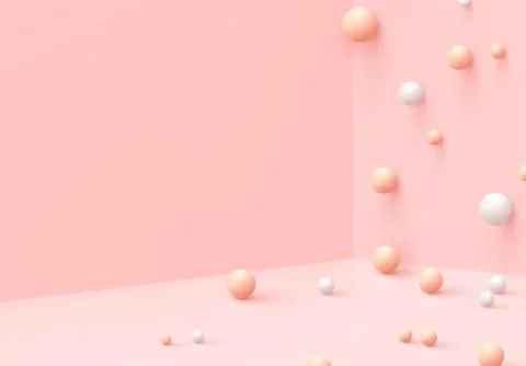 Background with spheres. scattered vertically and horizontally. Minimal abstr Stock Illustration