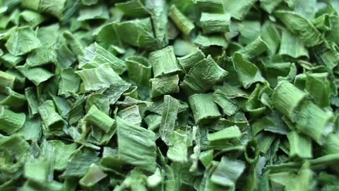 Background of spices close up rotating, Dried green onions Stock Footage 88436654