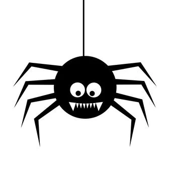 Background with spider hanging on a web Stock Illustration