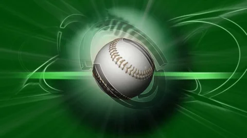 Background of a spinning baseball on green Stock Footage 91375822