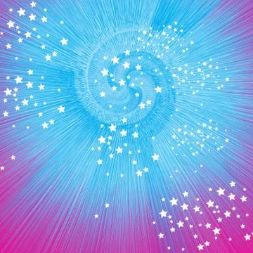 Background of spiral burst with stars, vector illustration Stock Illustration